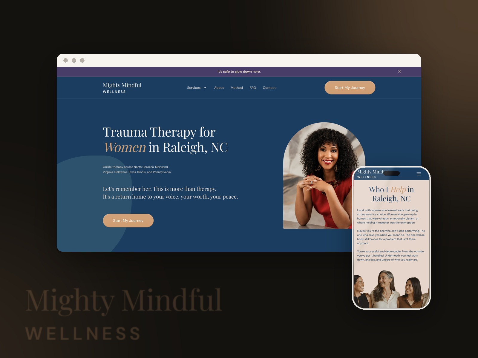 Mighty Mindful Wellness website