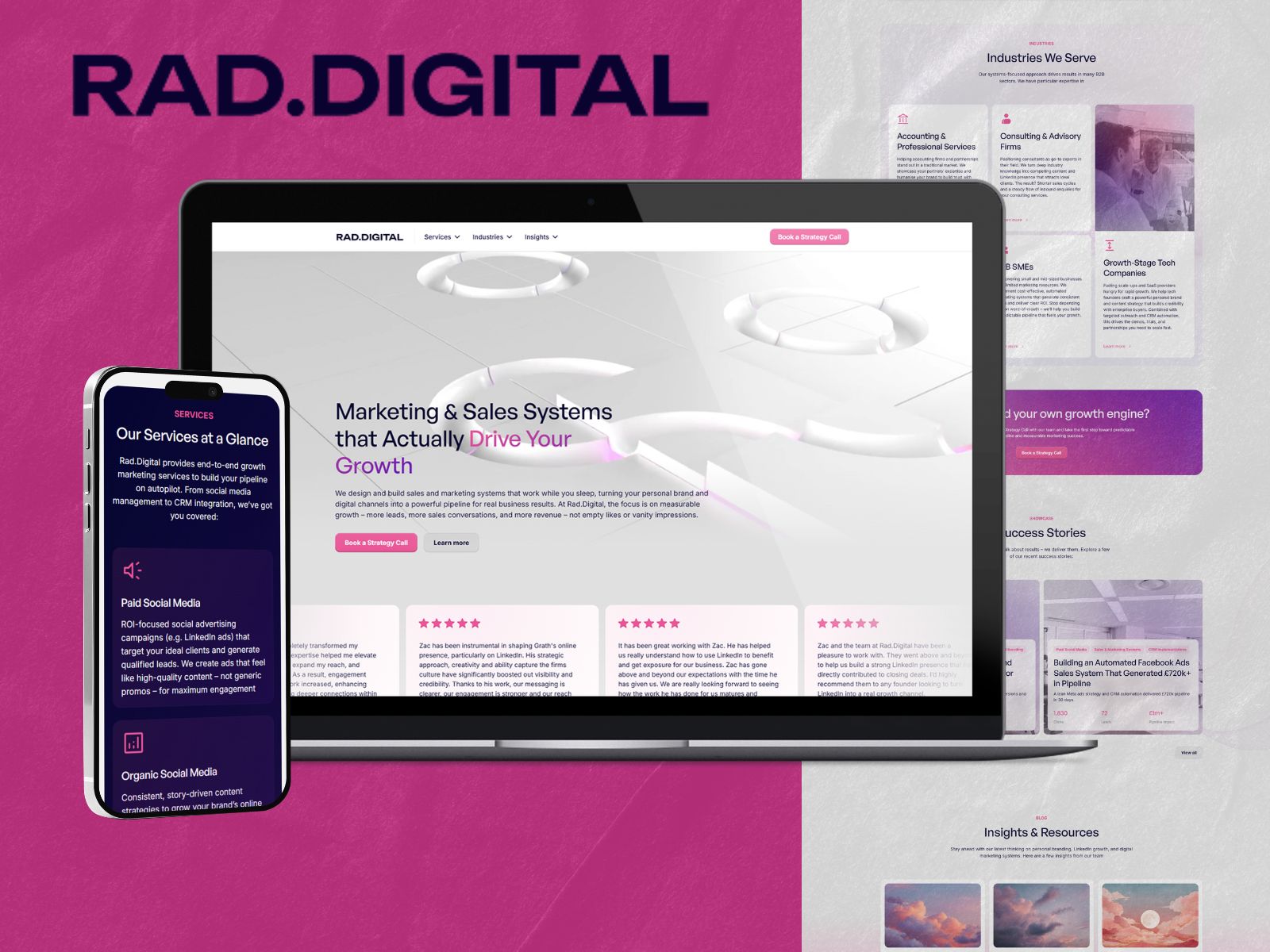 Rad Digital website by Buildt