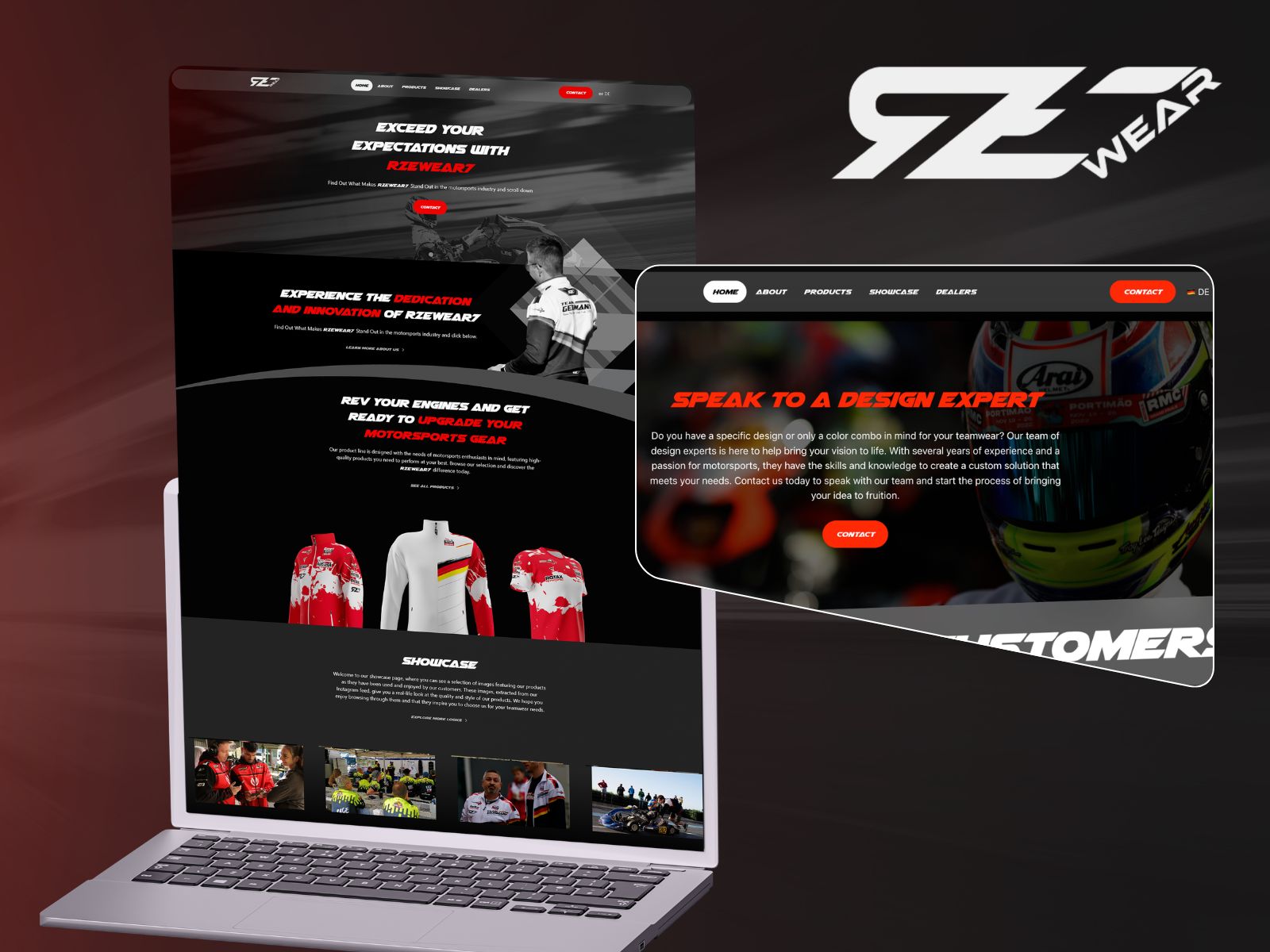 RZE Wear7 website by Buildt