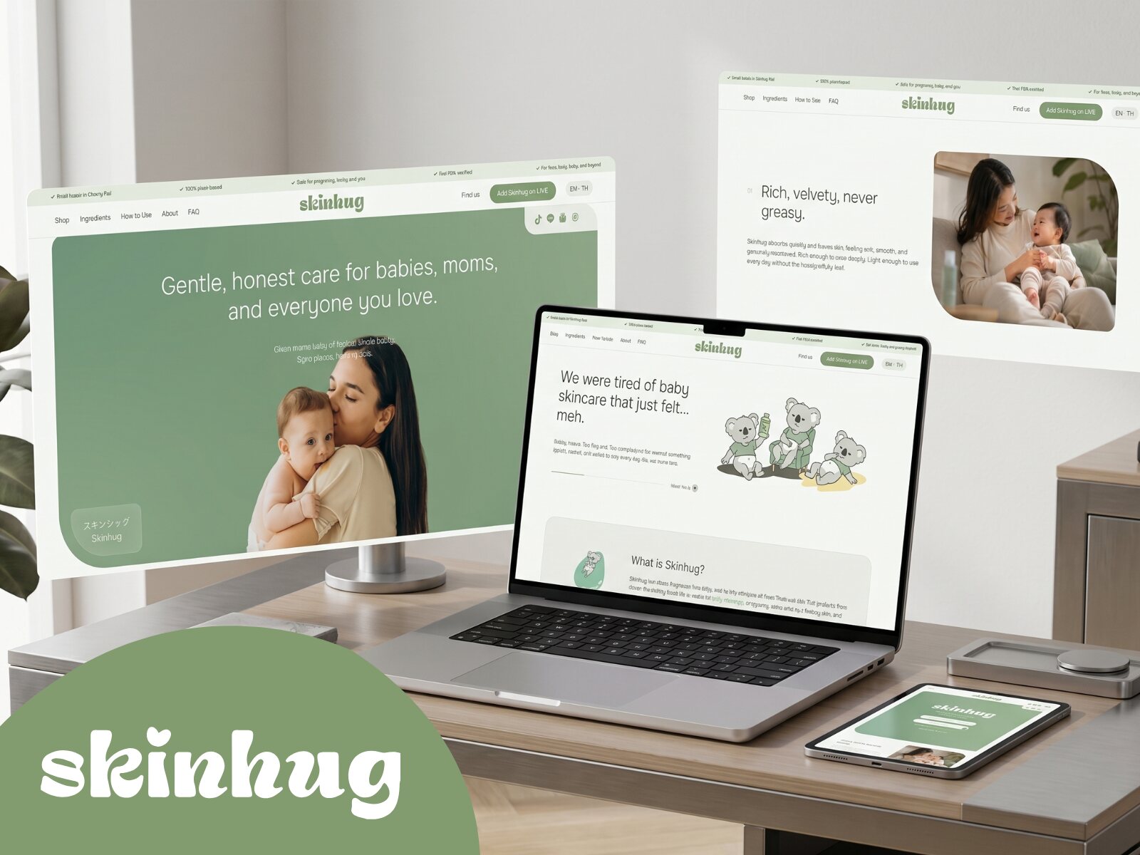 Skinhug website by Buildt